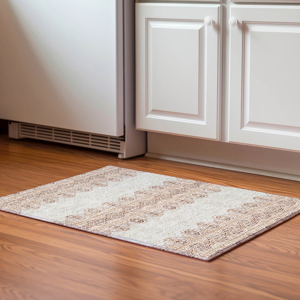Premium Machine Washable Mayfield AMF970 Paprika 1'8" x 2'6" Rug. Picture 5