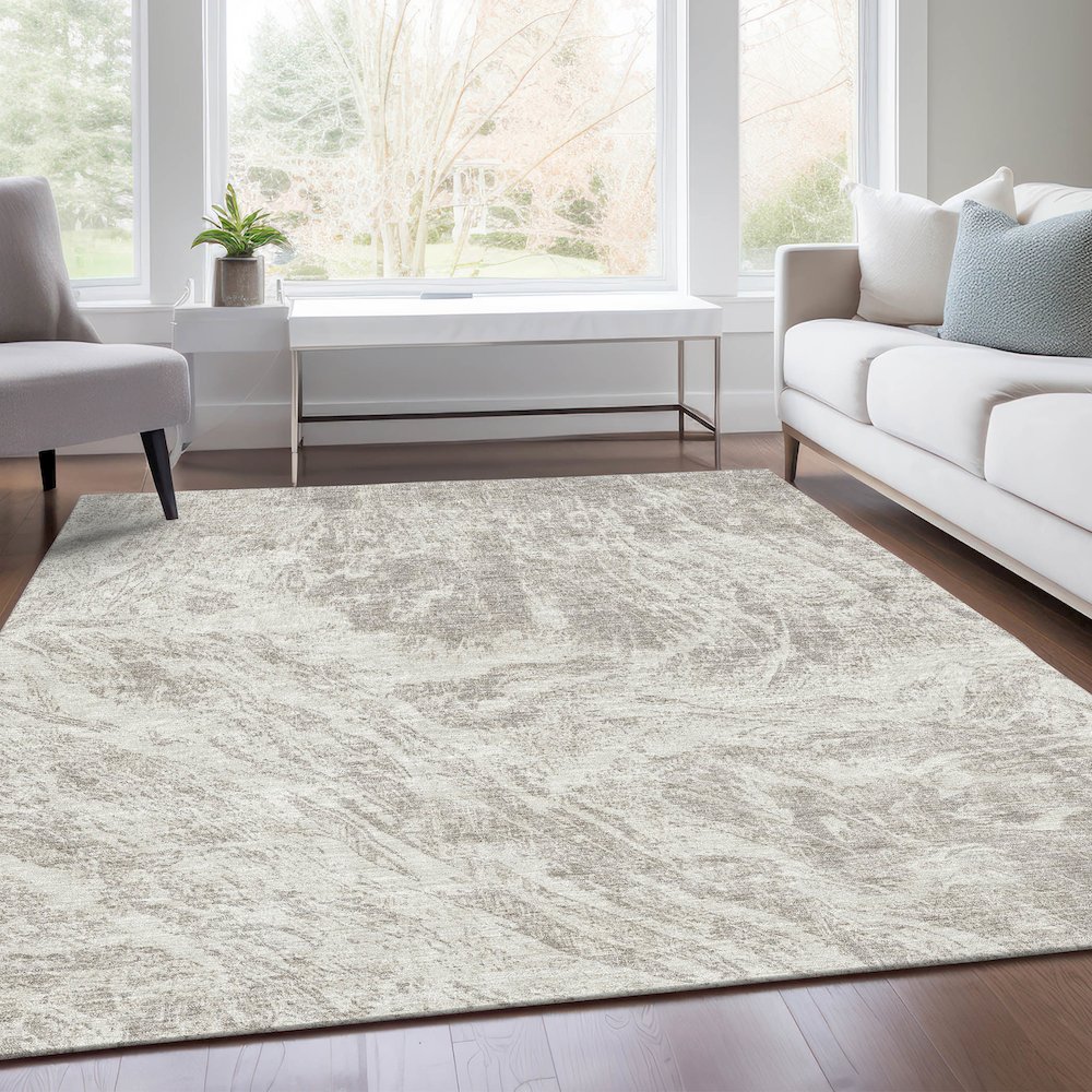 Premium Machine Washable Mayfield AMF971 Beige 2'6" x 3'10" Rug. Picture 6
