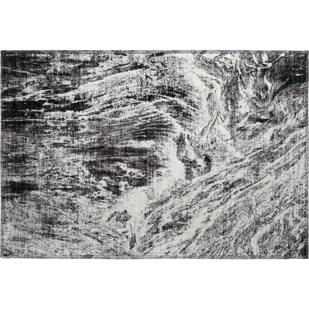 Premium Machine Washable Mayfield AMF971 Black 1'8" x 2'6" Rug. Picture 1