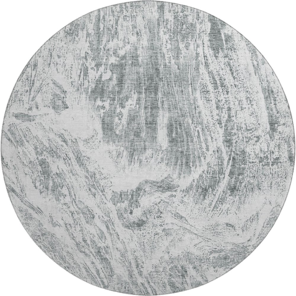 Premium Machine Washable Mayfield AMF971 Gray 8' x 8' Round Rug. Picture 1