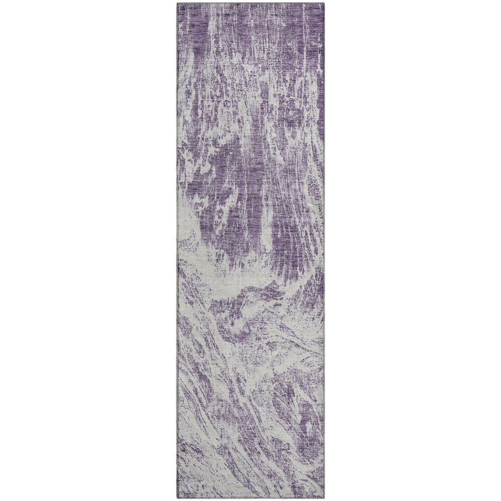 Premium Machine Washable Mayfield AMF971 Purple 2'3" x 7'6" Runner Rug. Picture 1