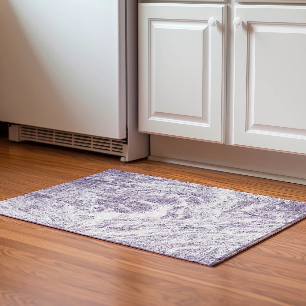 Premium Machine Washable Mayfield AMF971 Purple 1'8" x 2'6" Rug. Picture 5