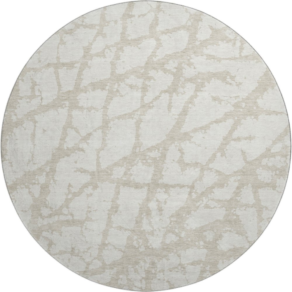 Premium Machine Washable Mayfield AMF972 Ivory 8' x 8' Round Rug. Picture 1