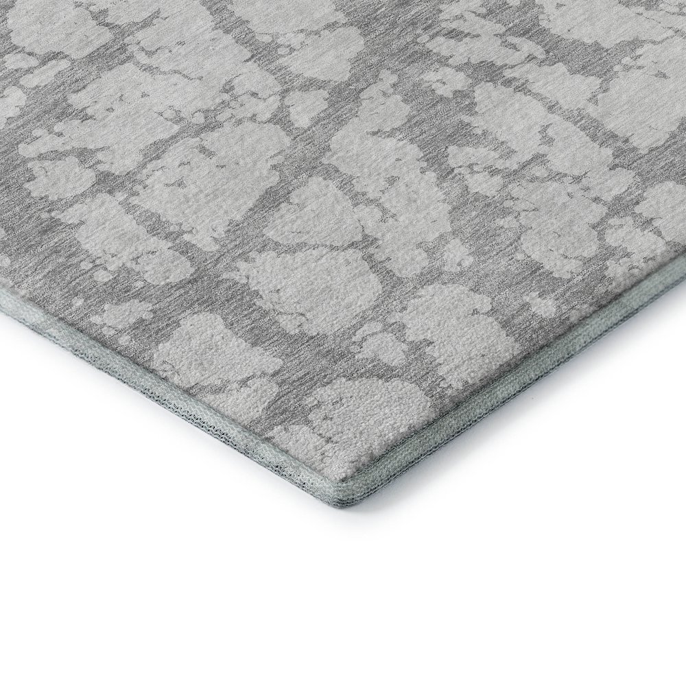 Premium Machine Washable Mayfield AMF972 Silver 1'8" x 2'6" Rug. Picture 3