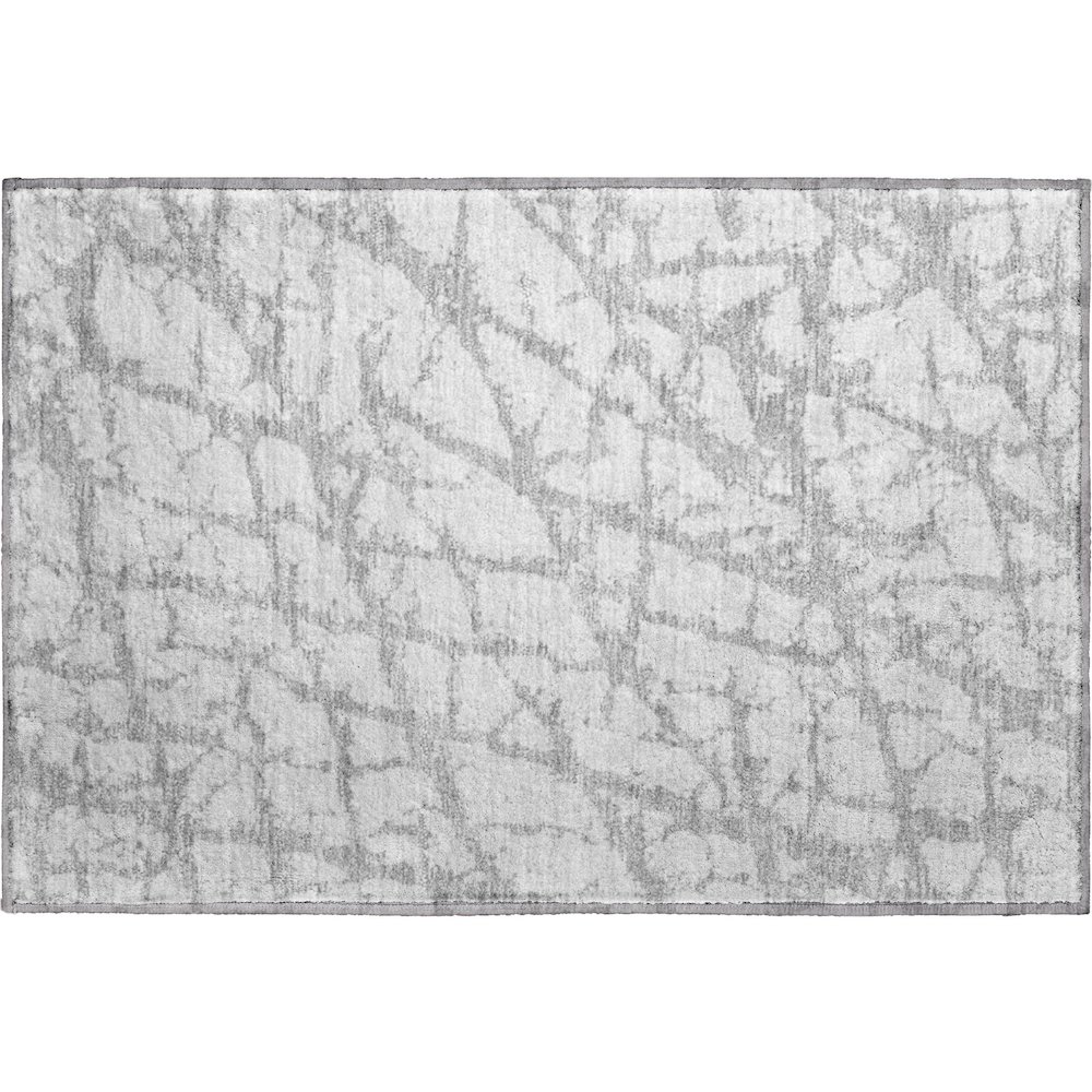 Premium Machine Washable Mayfield AMF972 Silver 1'8" x 2'6" Rug. Picture 1