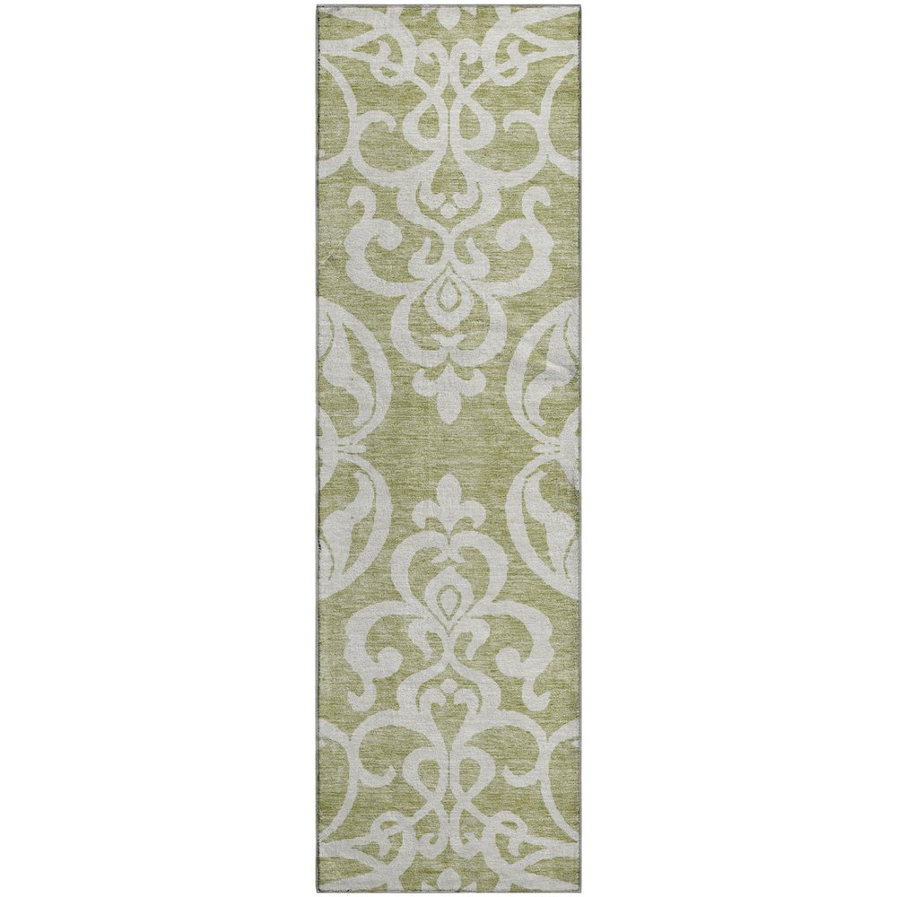 Premium Machine Washable Mayfield AMF973 Aloe 2'3" x 7'6" Runner Rug. Picture 1