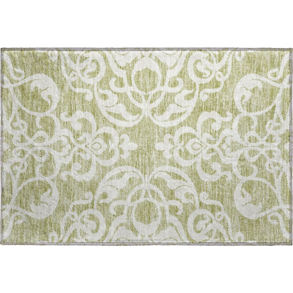 Premium Machine Washable Mayfield AMF973 Aloe 1'8" x 2'6" Rug. Picture 1