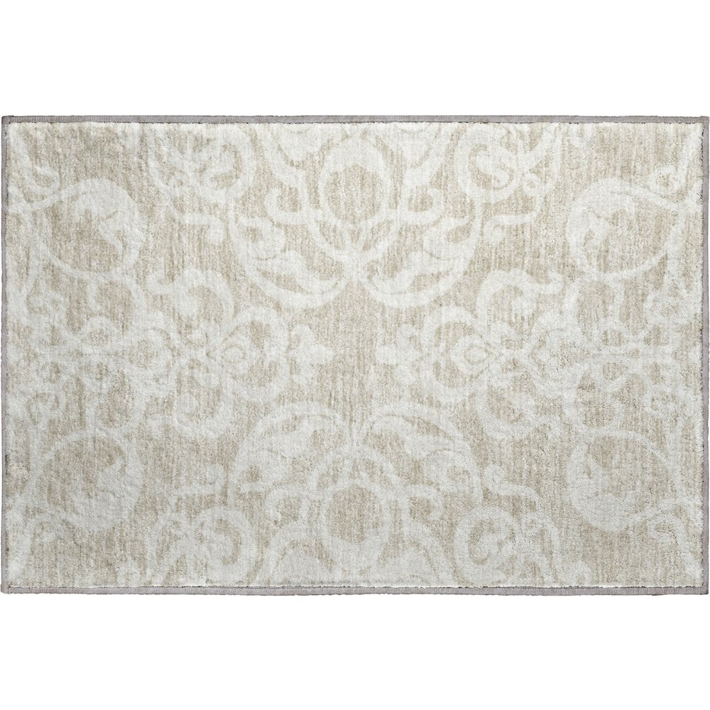 Premium Machine Washable Mayfield AMF973 Beige 1'8" x 2'6" Rug. Picture 1
