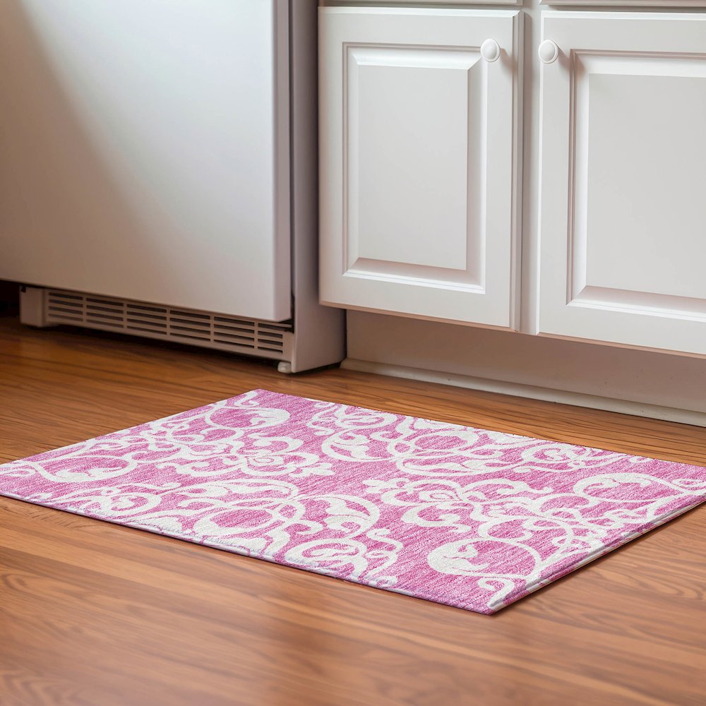 Premium Machine Washable Mayfield AMF973 Blush 1'8" x 2'6" Rug. Picture 5