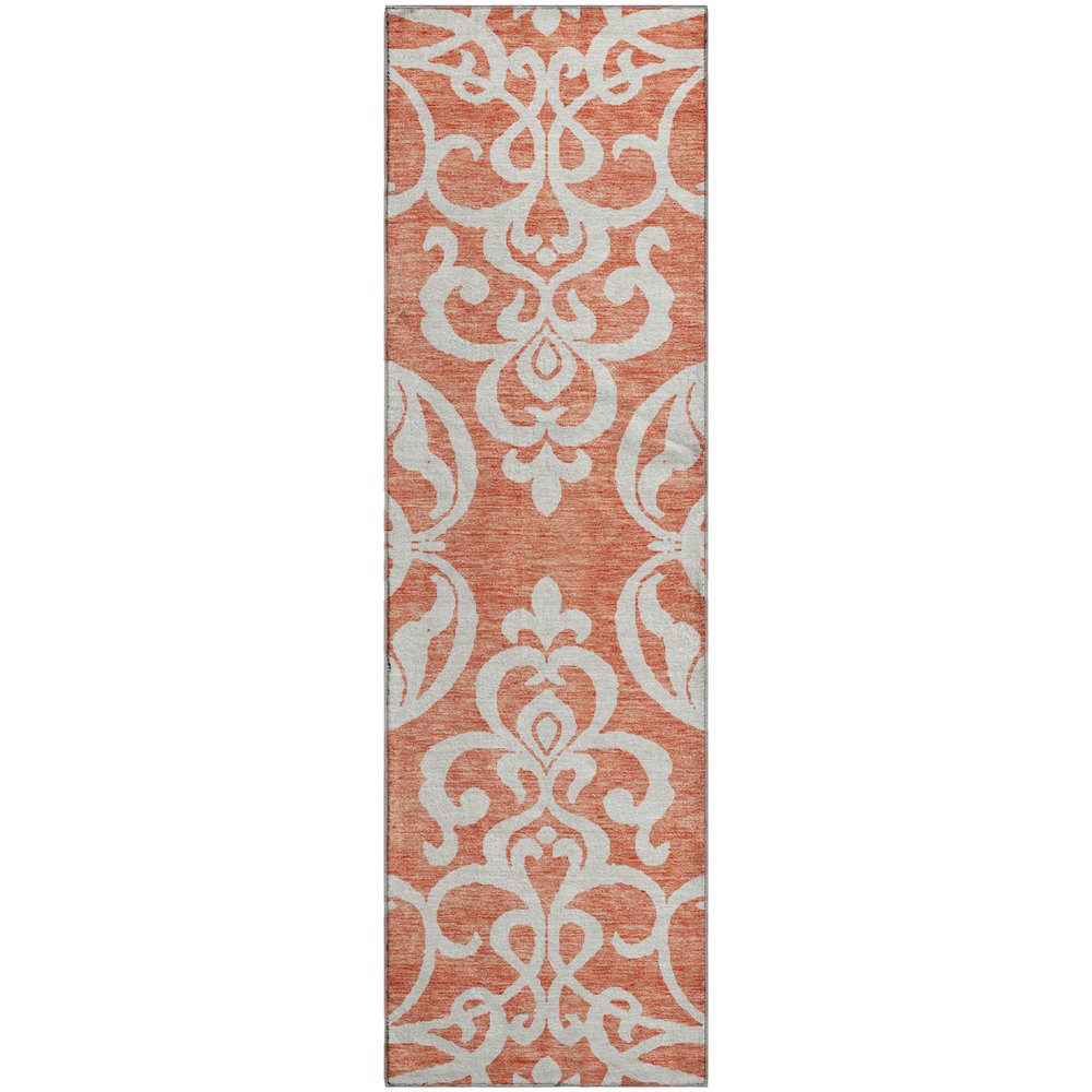 Premium Machine Washable Mayfield AMF973 Coral 2'3" x 7'6" Runner Rug. Picture 1