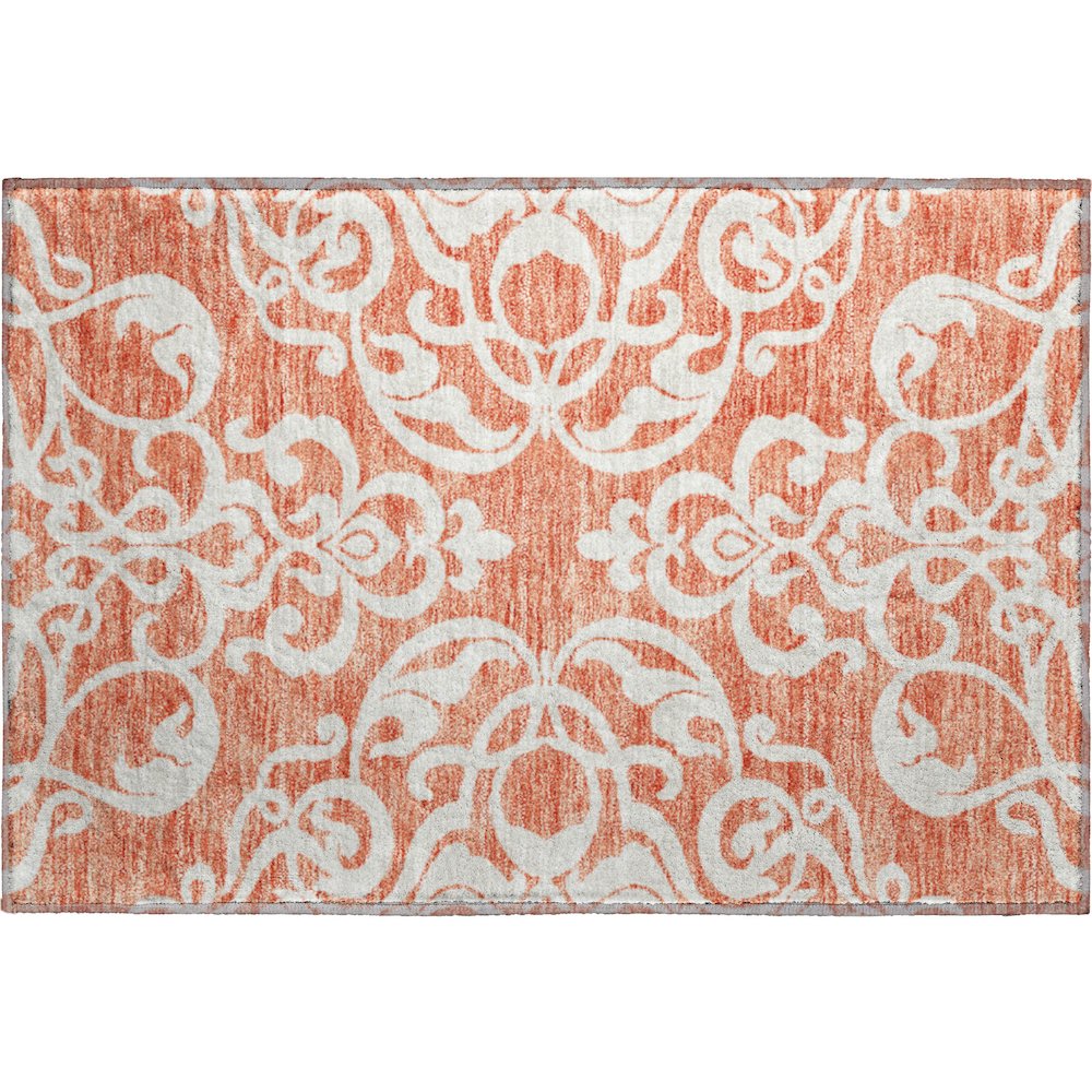 Premium Machine Washable Mayfield AMF973 Coral 1'8" x 2'6" Rug. Picture 1