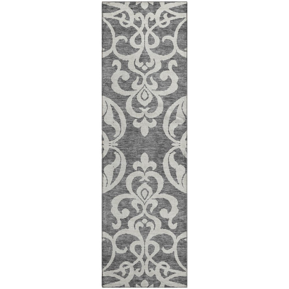 Premium Machine Washable Mayfield AMF973 Gray 2'3" x 7'6" Runner Rug. Picture 1