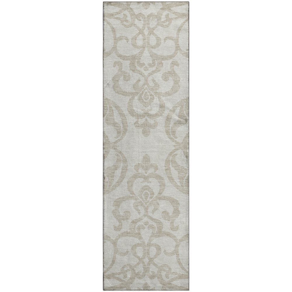 Premium Machine Washable Mayfield AMF973 Ivory 2'3" x 7'6" Runner Rug. Picture 1