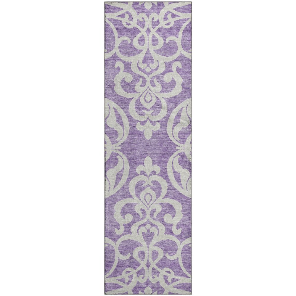 Premium Machine Washable Mayfield AMF973 Purple 2'3" x 7'6" Runner Rug. Picture 1