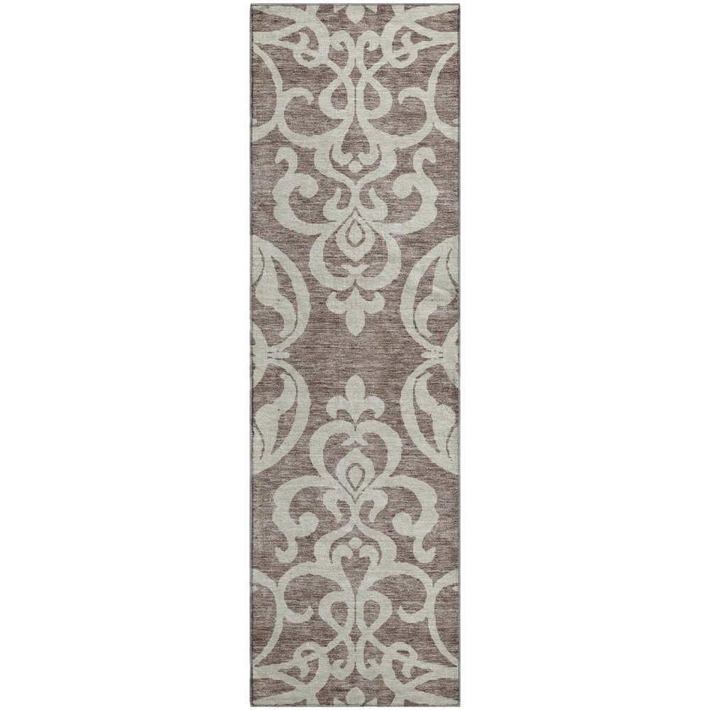 Premium Machine Washable Mayfield AMF973 Taupe 2'3" x 7'6" Runner Rug. Picture 1