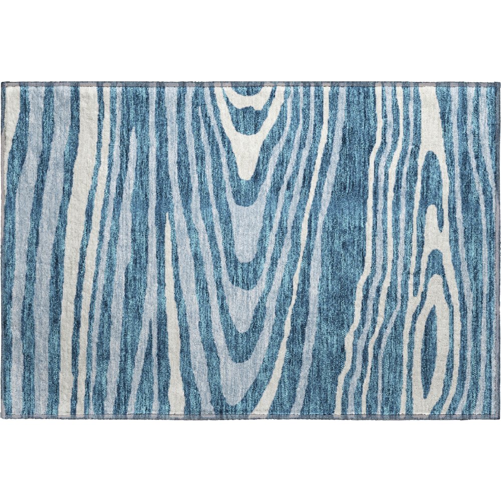 Premium Machine Washable Mayfield AMF974 Navy 1'8" x 2'6" Rug. Picture 1