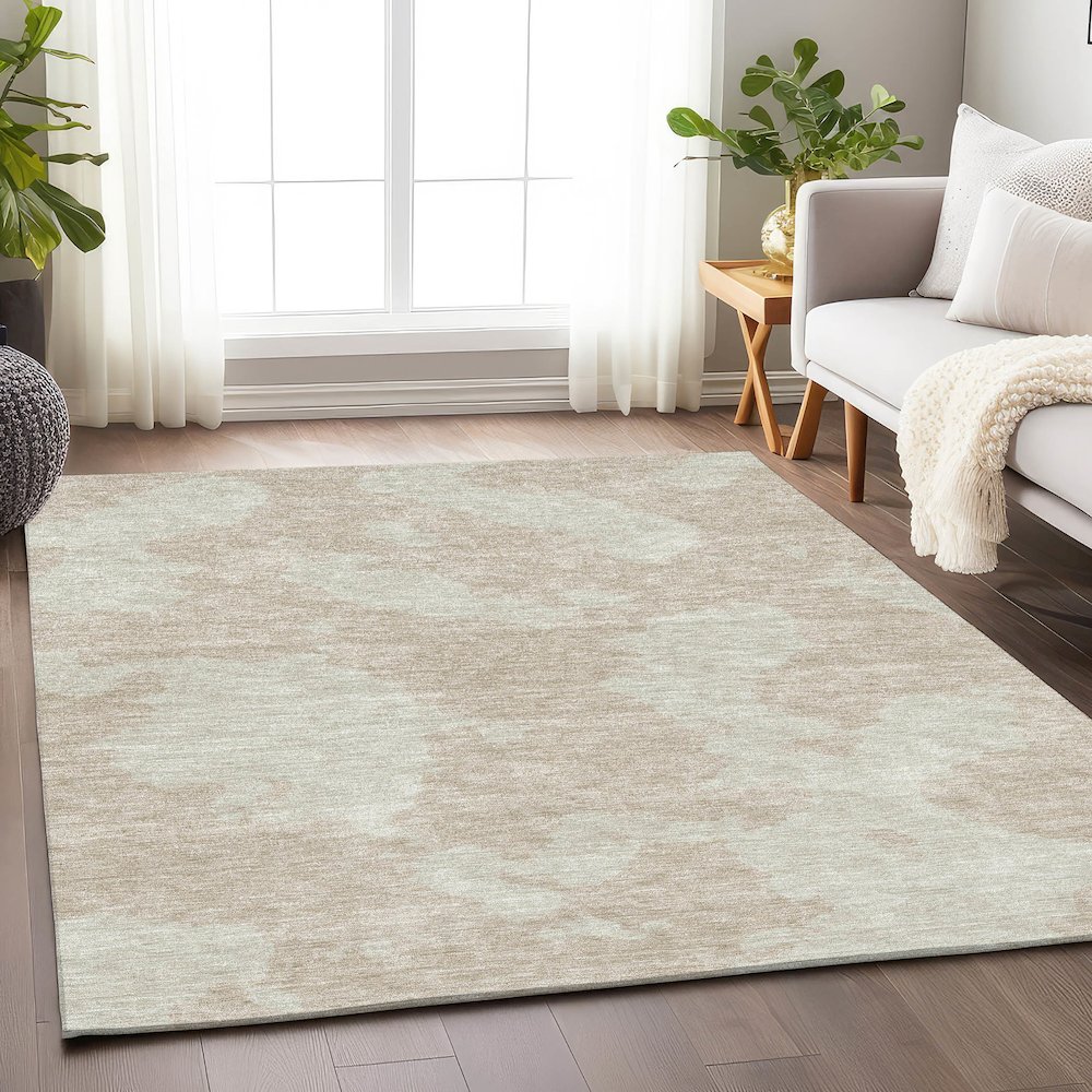 Premium Machine Washable Mayfield AMF975 Beige 2'6" x 3'10" Rug. Picture 5