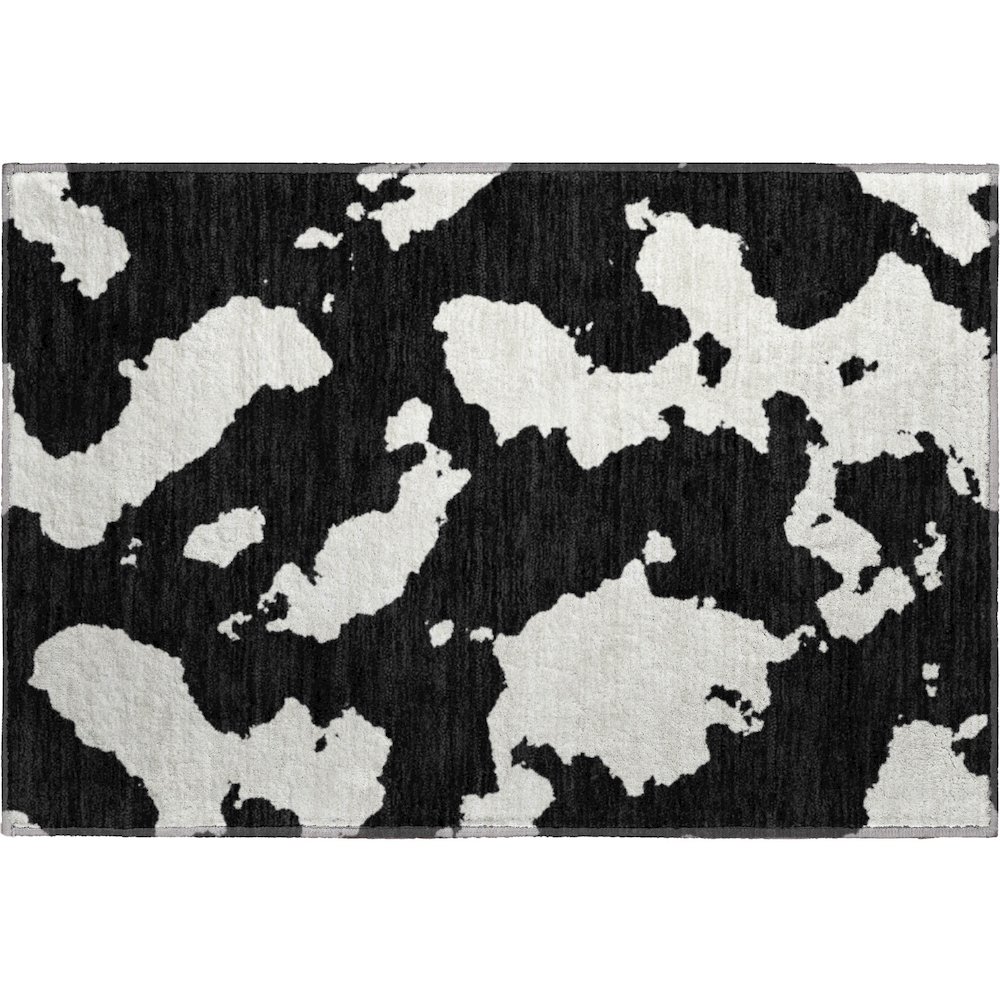 Premium Machine Washable Mayfield AMF975 Black 1'8" x 2'6" Rug. Picture 1