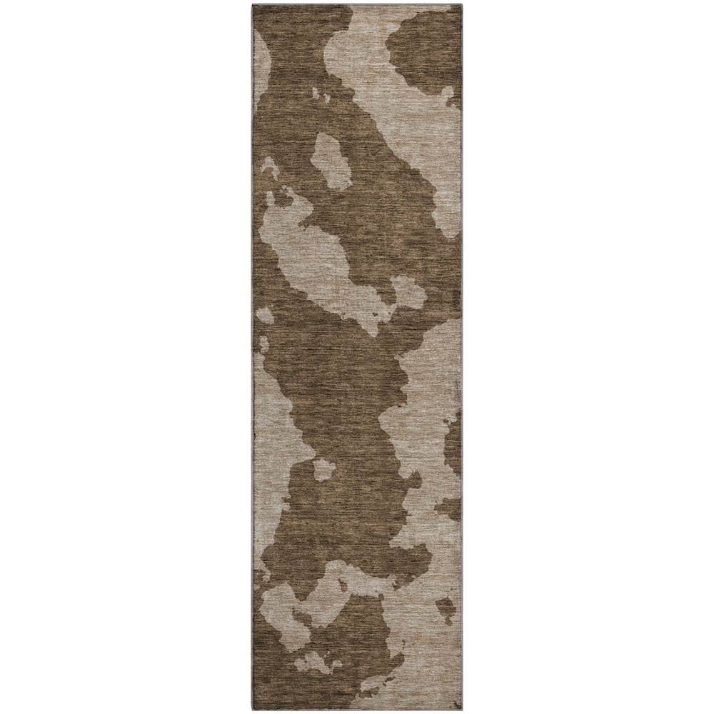 Premium Machine Washable Mayfield AMF975 Brown 2'3" x 7'6" Runner Rug. Picture 1