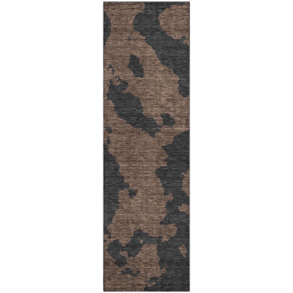 Premium Machine Washable Mayfield AMF975 Chocolate 2'3" x 7'6" Runner Rug. Picture 1