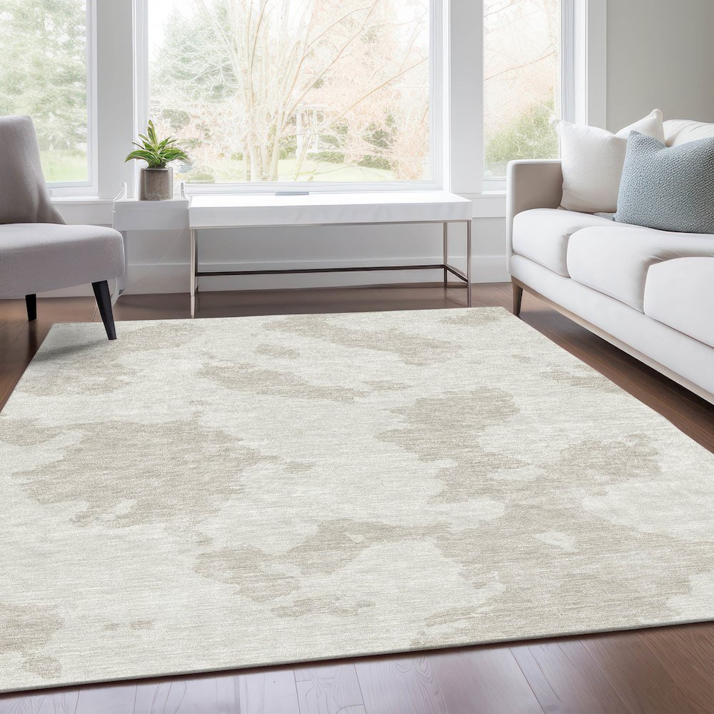 Premium Machine Washable Mayfield AMF975 Ivory 2'6" x 3'10" Rug. Picture 6