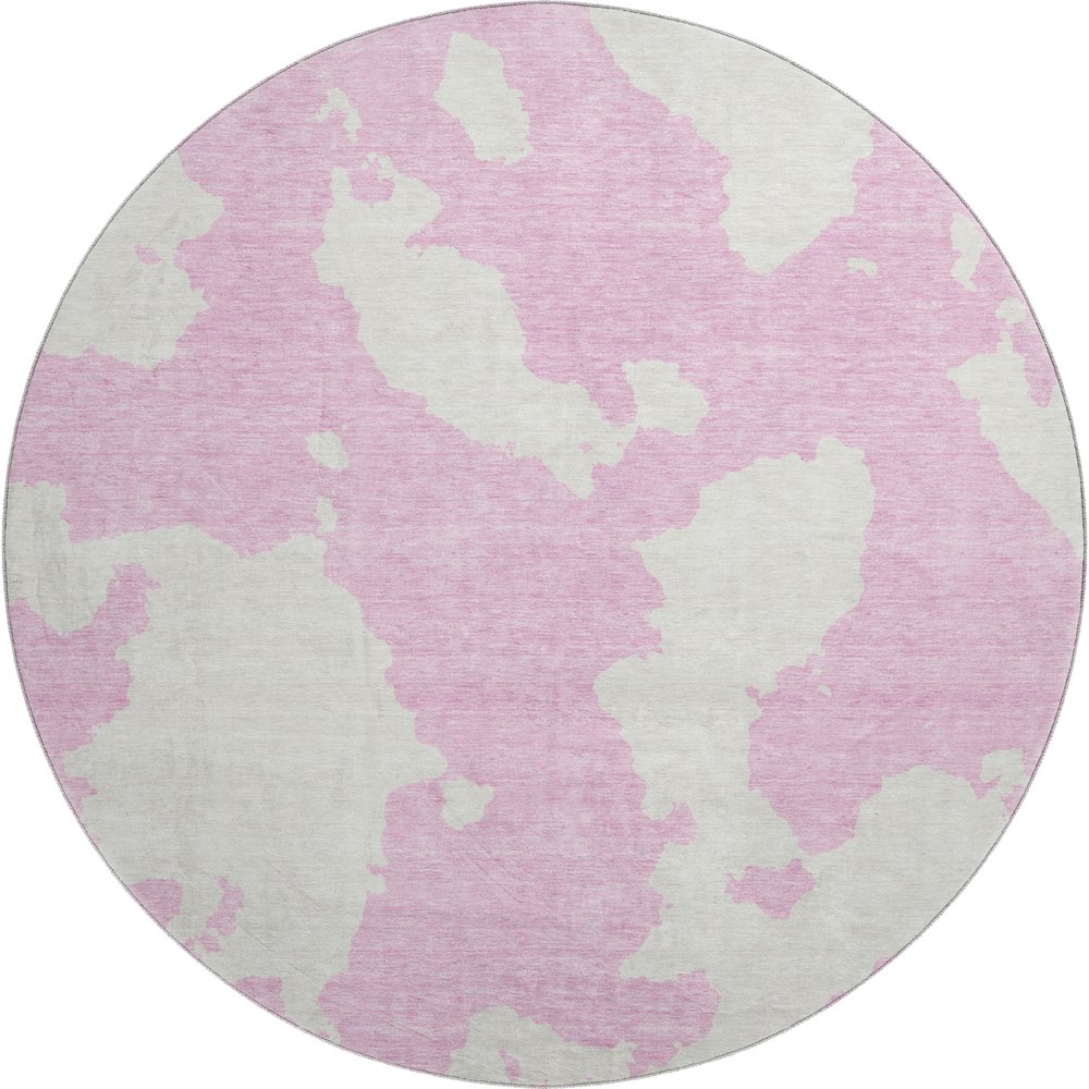 Premium Machine Washable Mayfield AMF975 Pink 8' x 8' Round Rug. Picture 1