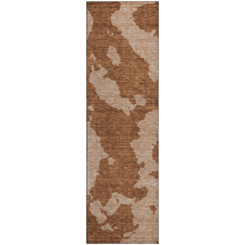 Premium Machine Washable Mayfield AMF975 Terracotta 2'3" x 7'6" Runner Rug. Picture 1