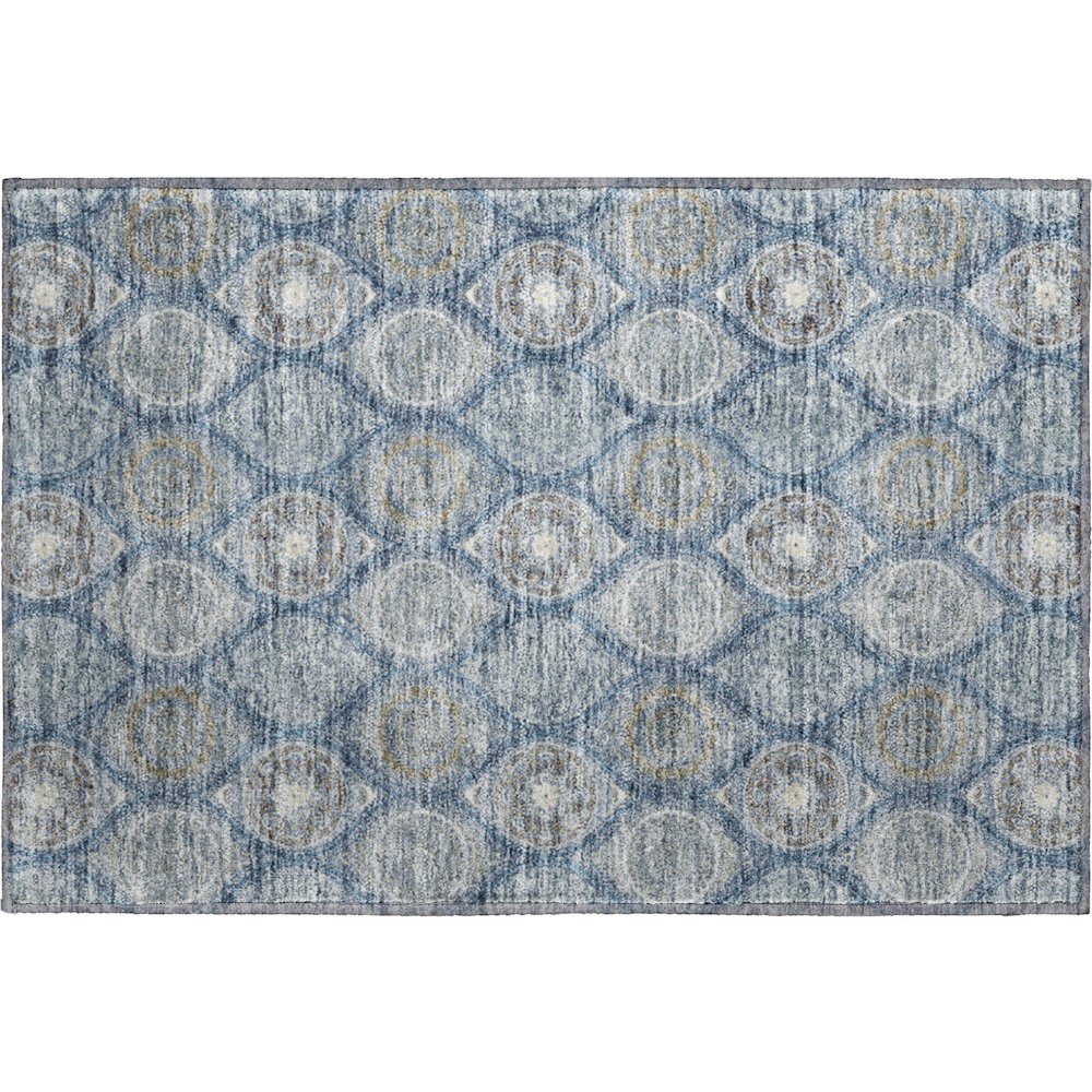 Premium Machine Washable Mayfield AMF976 Navy 1'8" x 2'6" Rug. Picture 1