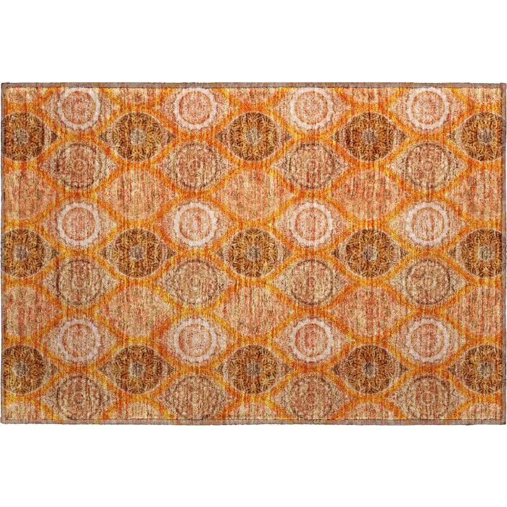 Premium Machine Washable Mayfield AMF976 Orange 1'8" x 2'6" Rug. Picture 1