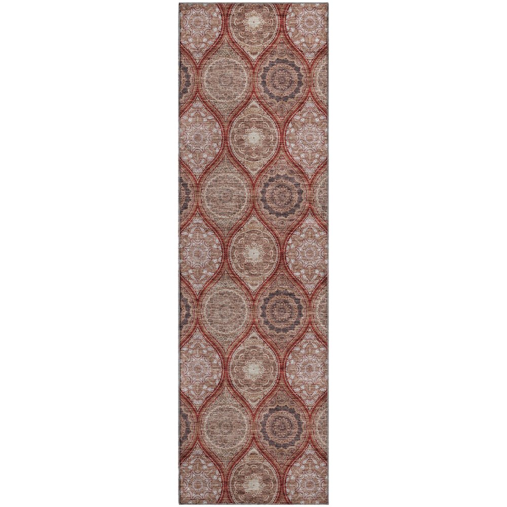 Premium Machine Washable Mayfield AMF976 Paprika 2'3" x 7'6" Runner Rug. Picture 1