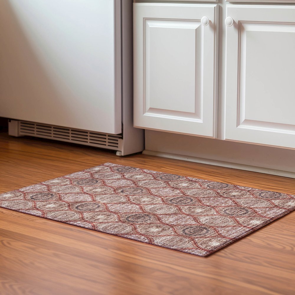 Premium Machine Washable Mayfield AMF976 Paprika 1'8" x 2'6" Rug. Picture 5