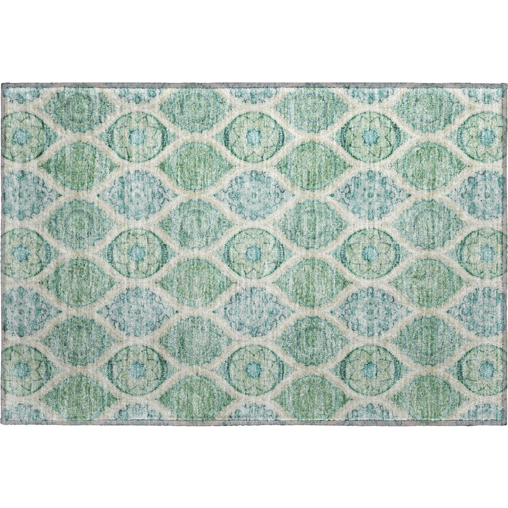Premium Machine Washable Mayfield AMF976 Sage 1'8" x 2'6" Rug. Picture 1