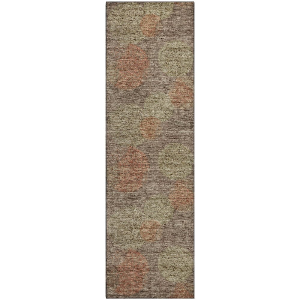 Premium Machine Washable Mayfield AMF977 Brown 2'3" x 7'6" Runner Rug. Picture 1
