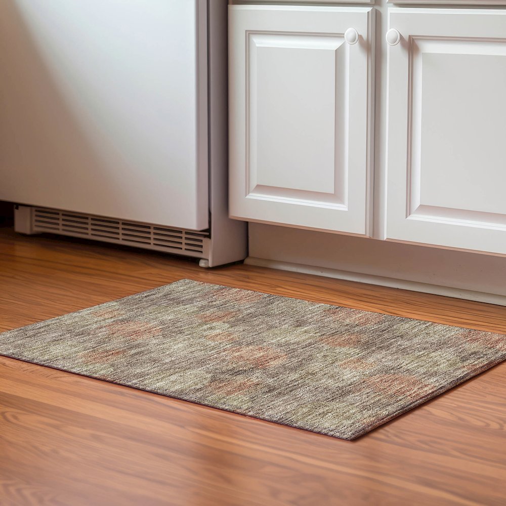 Premium Machine Washable Mayfield AMF977 Brown 1'8" x 2'6" Rug. Picture 5