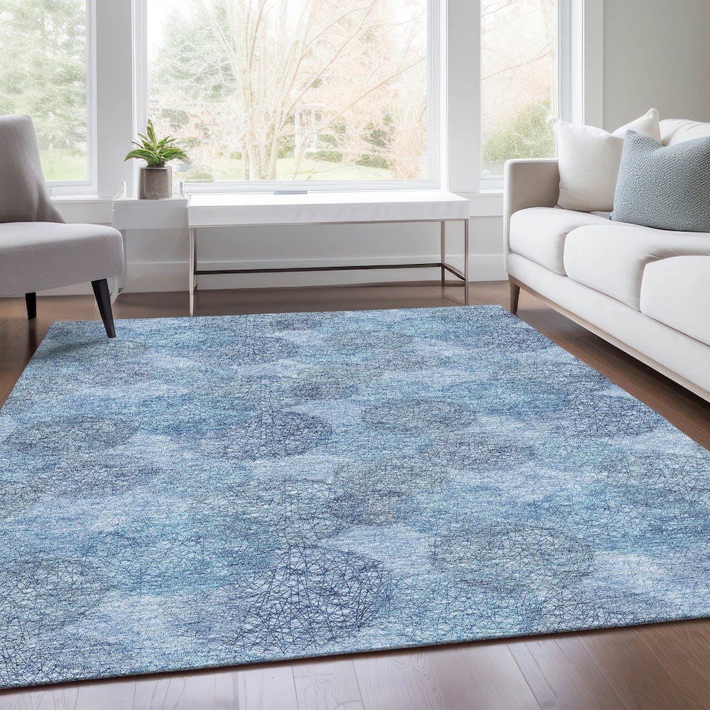 Premium Machine Washable Mayfield AMF977 Denim 2'6" x 3'10" Rug. Picture 6