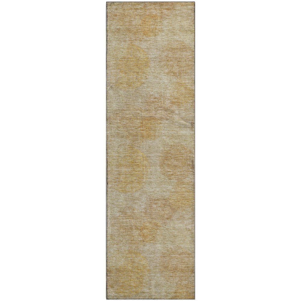 Premium Machine Washable Mayfield AMF977 Gold 2'3" x 7'6" Runner Rug. Picture 1