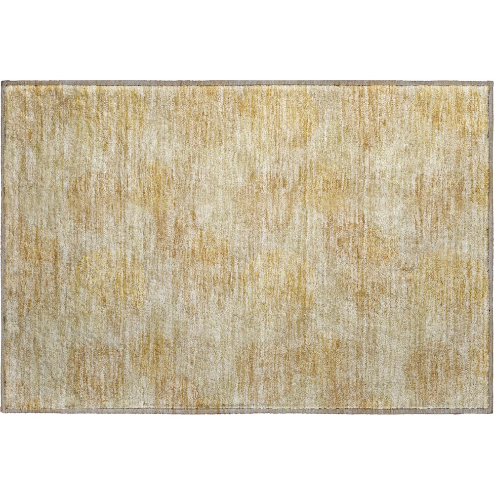 Premium Machine Washable Mayfield AMF977 Gold 1'8" x 2'6" Rug. Picture 1