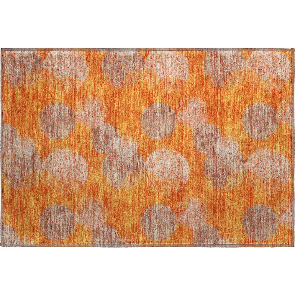 Premium Machine Washable Mayfield AMF977 Orange 1'8" x 2'6" Rug. Picture 1