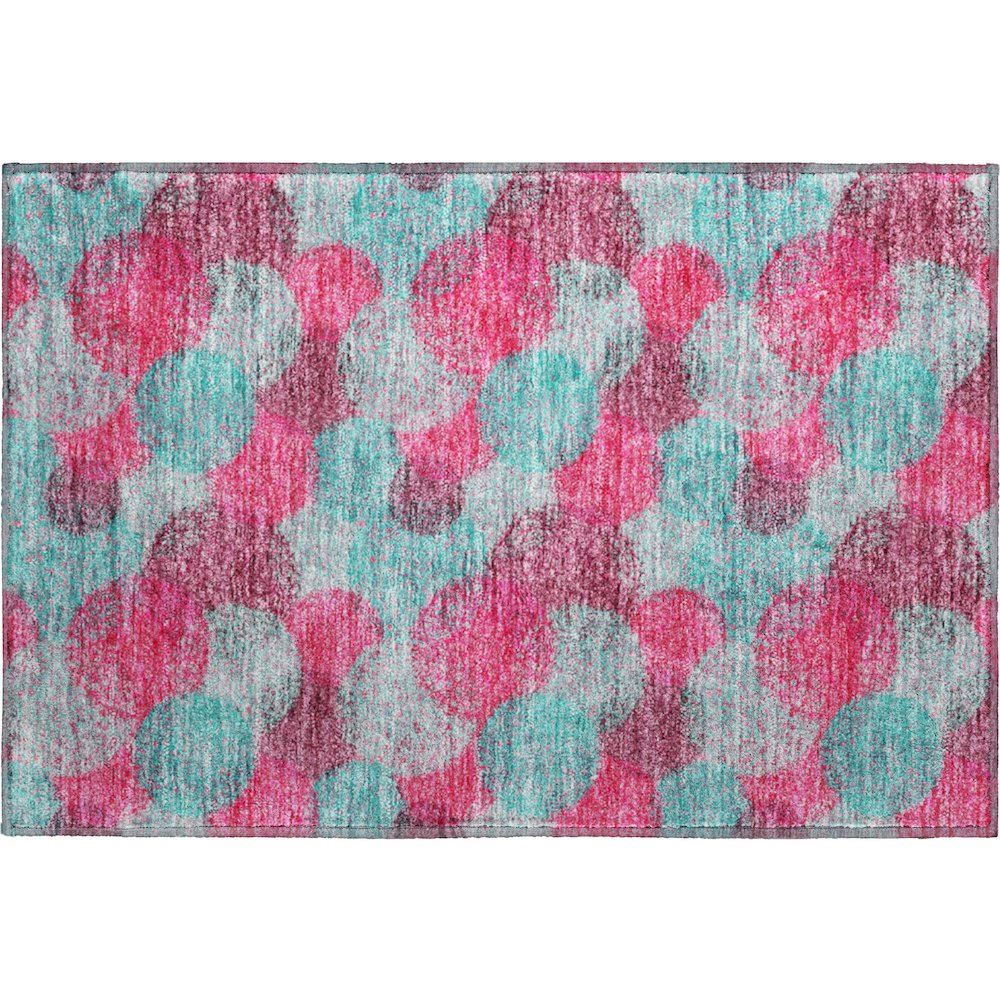 Premium Machine Washable Mayfield AMF977 Pink 1'8" x 2'6" Rug. Picture 1