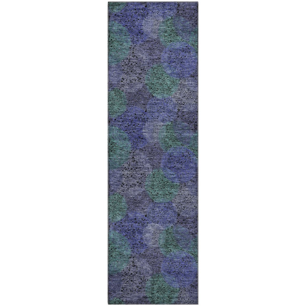 Premium Machine Washable Mayfield AMF977 Purple 2'3" x 7'6" Runner Rug. Picture 1
