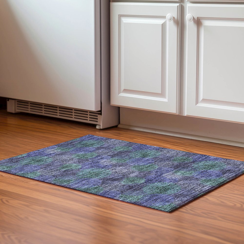 Premium Machine Washable Mayfield AMF977 Purple 1'8" x 2'6" Rug. Picture 5