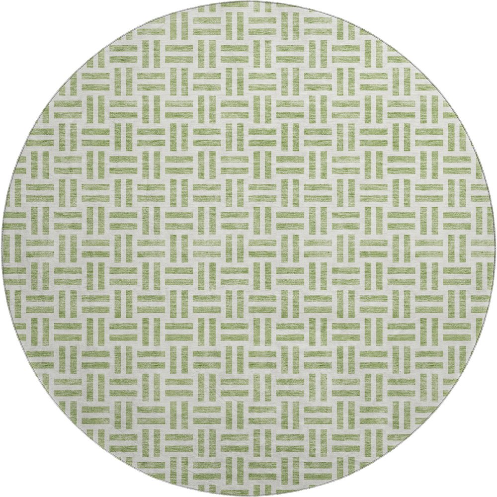 Premium Machine Washable Mayfield AMF978 Aloe 8' x 8' Round Rug. Picture 1