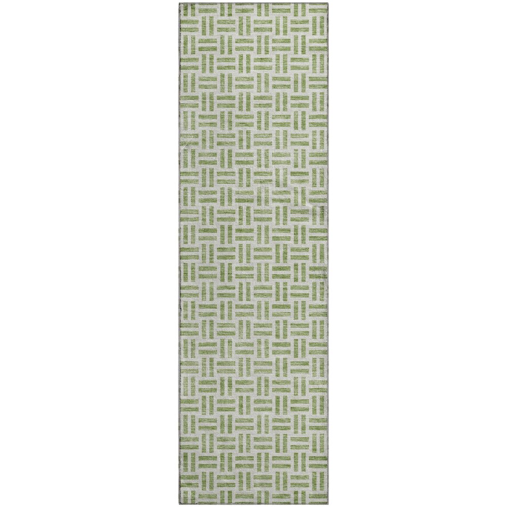 Premium Machine Washable Mayfield AMF978 Aloe 2'3" x 7'6" Runner Rug. Picture 1