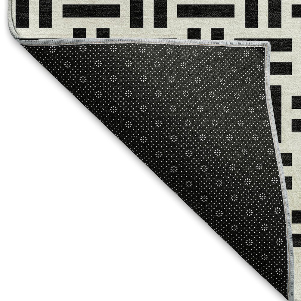 Premium Machine Washable Mayfield AMF978 Black 1'8" x 2'6" Rug. Picture 2
