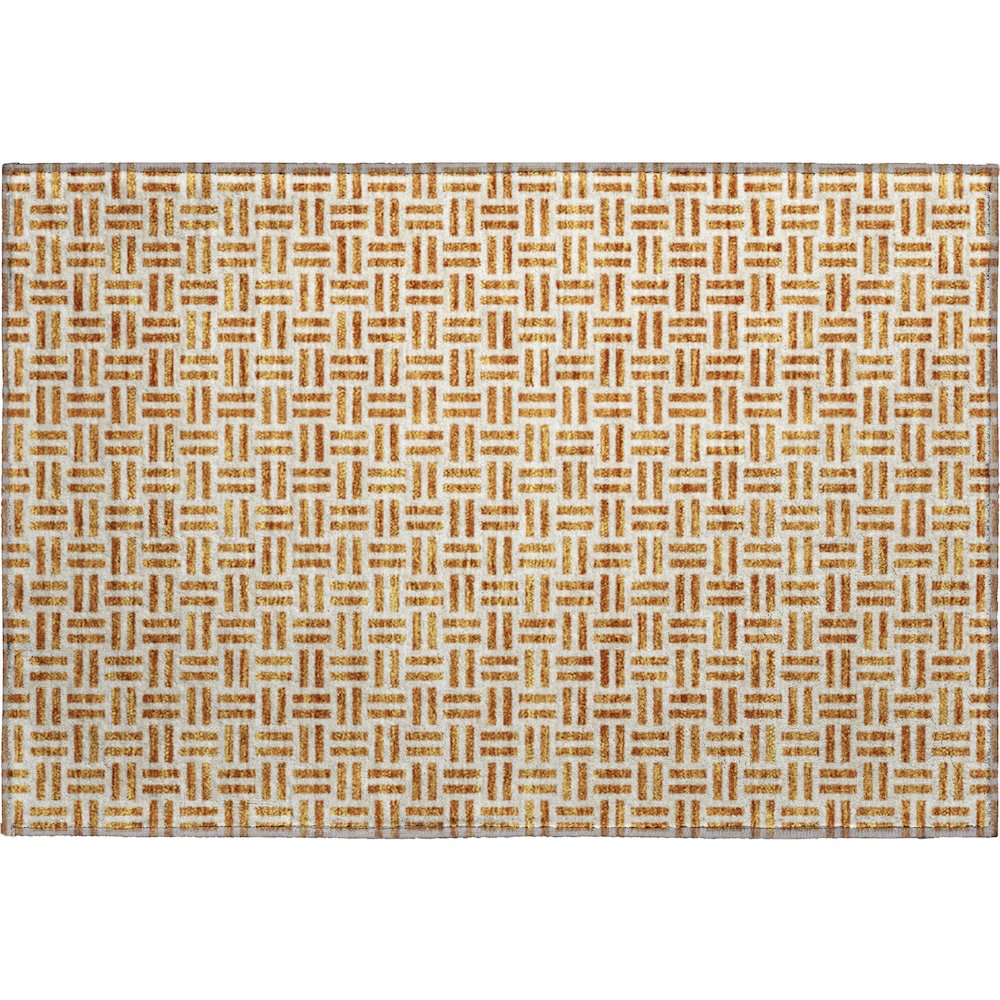 Premium Machine Washable Mayfield AMF978 Copper 1'8" x 2'6" Rug. Picture 1