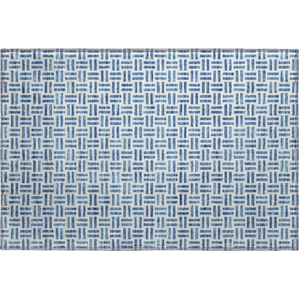 Premium Machine Washable Mayfield AMF978 Denim 1'8" x 2'6" Rug. Picture 1