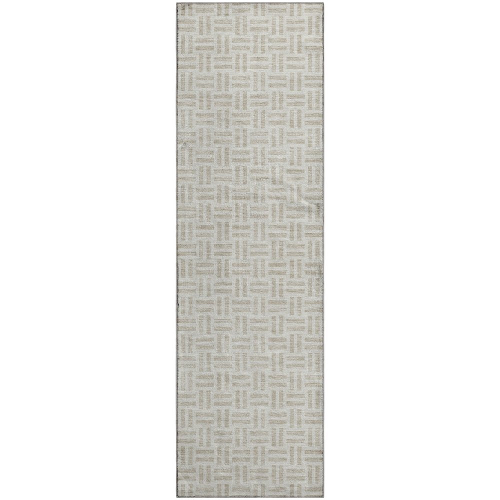 Premium Machine Washable Mayfield AMF978 Ivory 2'3" x 7'6" Runner Rug. Picture 1