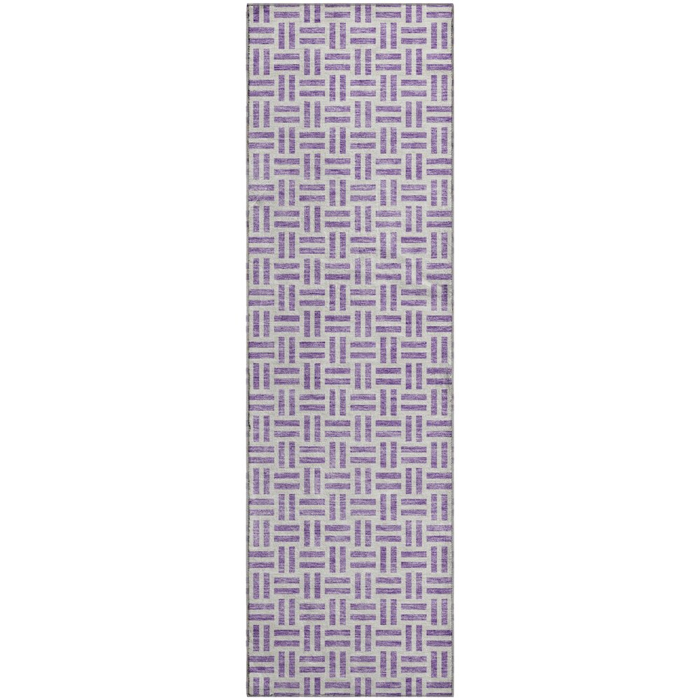 Premium Machine Washable Mayfield AMF978 Lavender 2'3" x 7'6" Runner Rug. Picture 1
