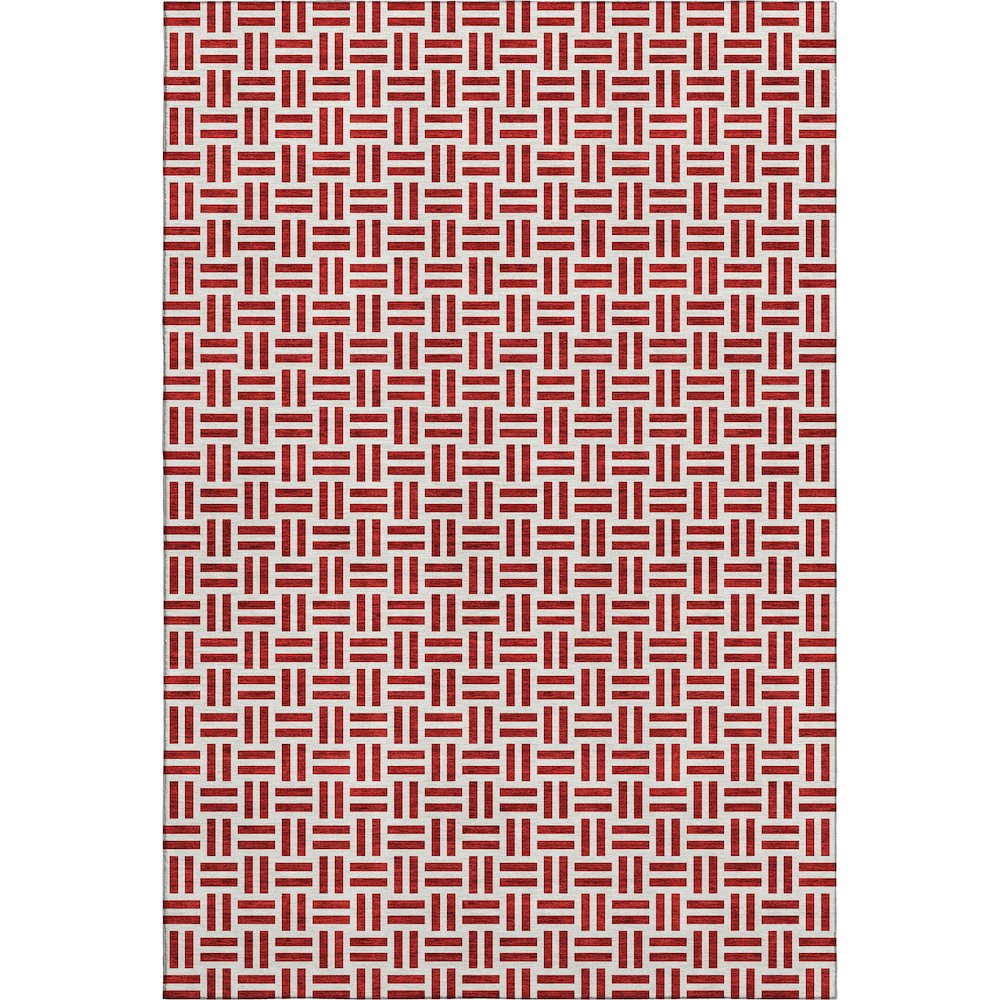 Premium Machine Washable Mayfield AMF978 Red 2'6" x 3'10" Rug. Picture 1