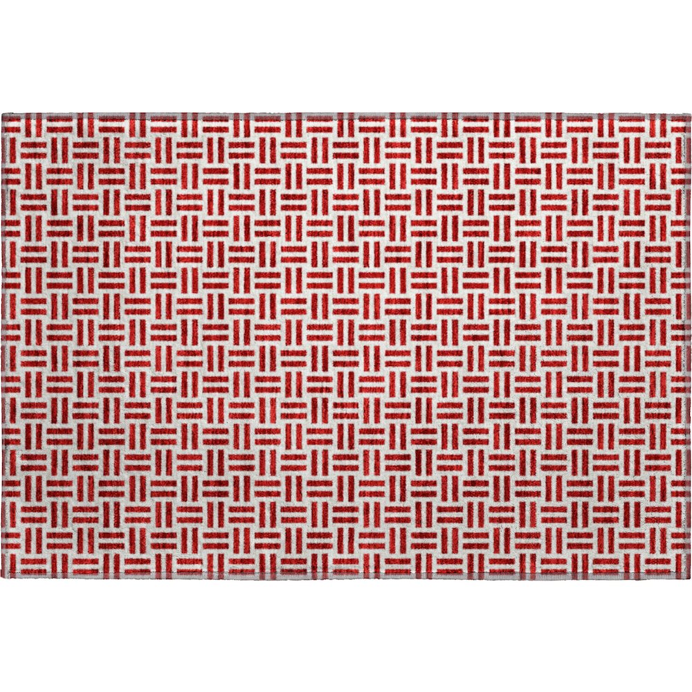 Premium Machine Washable Mayfield AMF978 Red 1'8" x 2'6" Rug. Picture 1